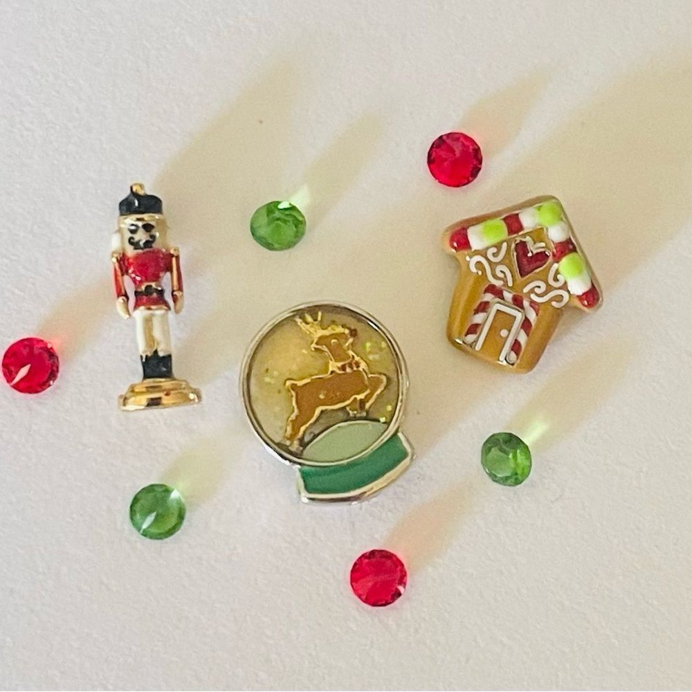 Origami Owl Lot of Christmas XMAS charms and Swarovski stardust crystals